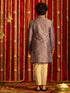 Boy's' Purple And Cream Ethnic Mirror Combo Set